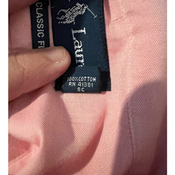 Men's RALPH LAUREN Pink Button Down Long Sleeve Dress Shirt 16 32/33 100% Cotton - Picture 5 of 9